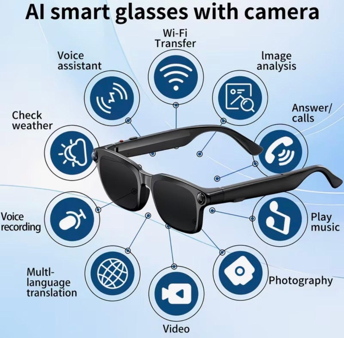 Lunettes intelligentes PEJE avec caméra 800 W — photo 1