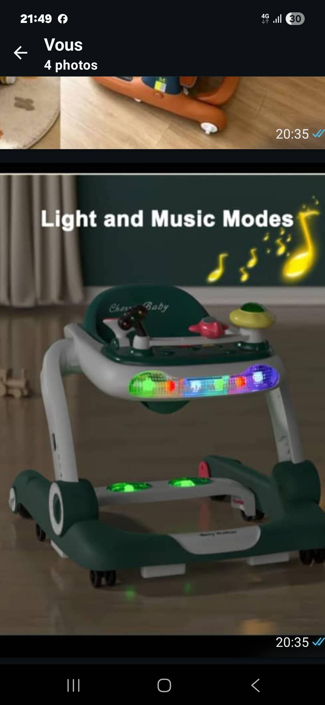 Laissez-pied bébé vert à lumières et musique — photo 1
